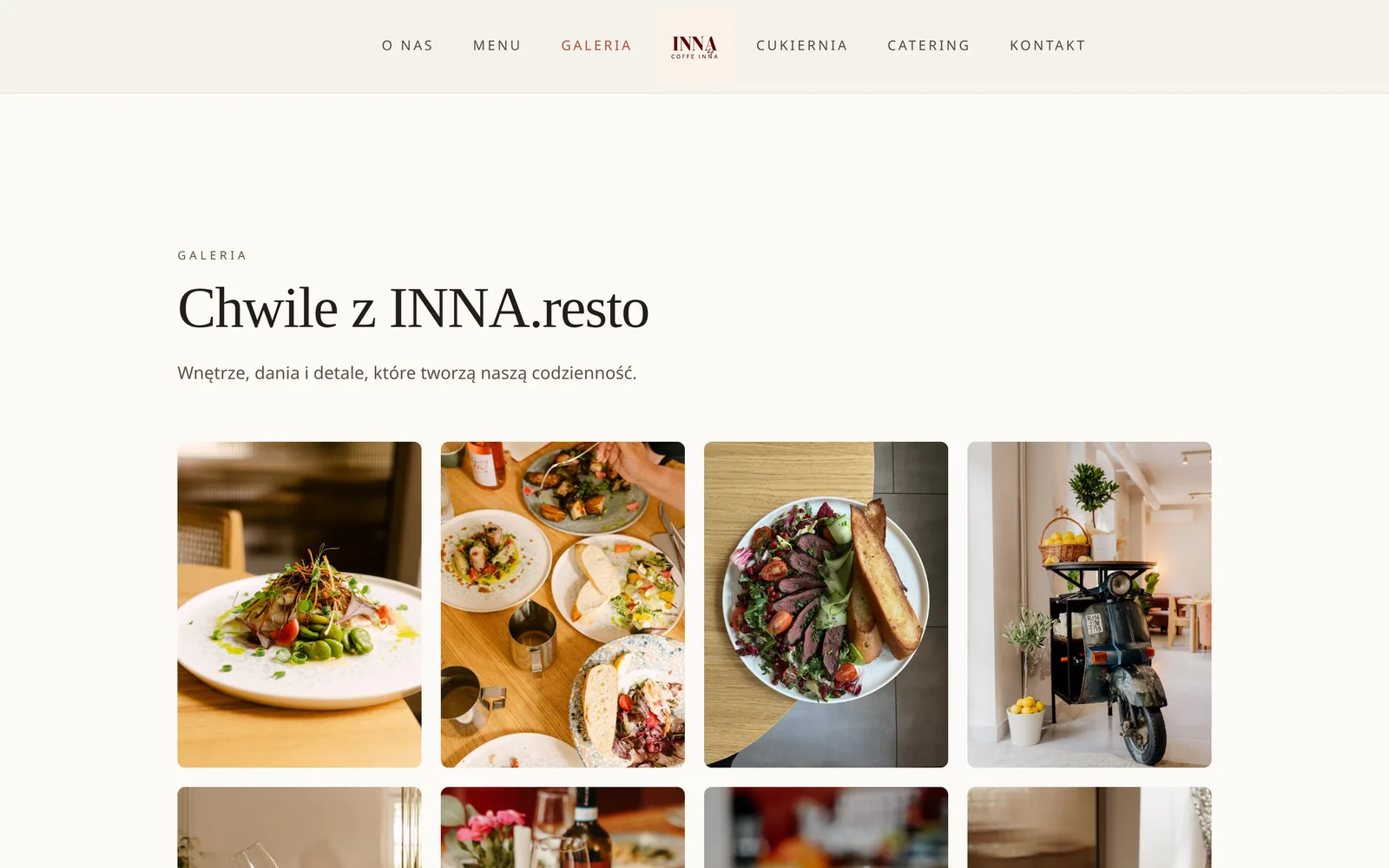 INNA.resto - Galeria - projekt strony internetowej - Michał Grochowski