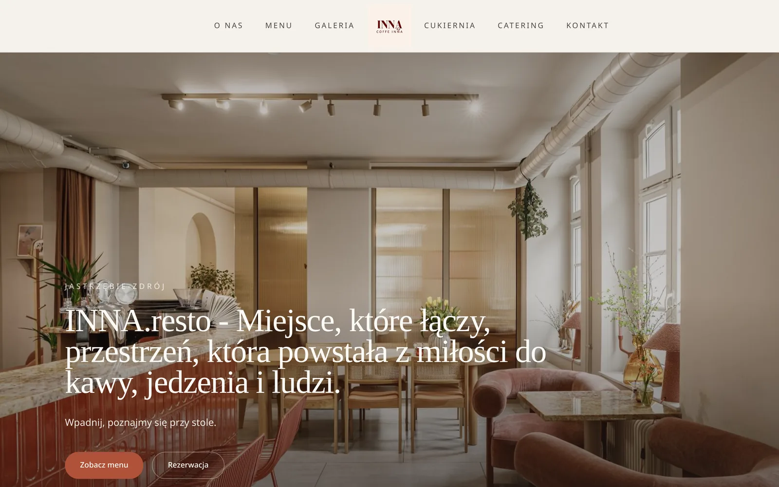 INNA.resto - Strona internetowa dla restauracji - projekt strony internetowej - Michał Grochowski